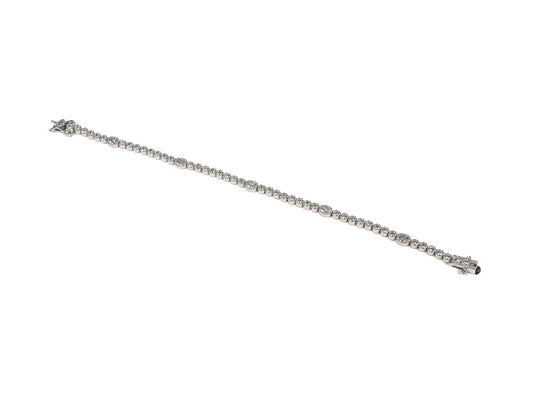 Bratara din Argint 925 - cu Zirconia - Fixa - 180mm x 5mm - Incolor #13