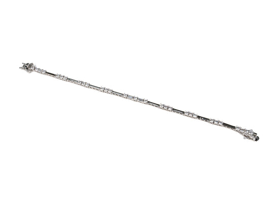 Bratara din Argint 925 - cu Zirconia - Fixa - 190mm x 5mm - Incolor #10