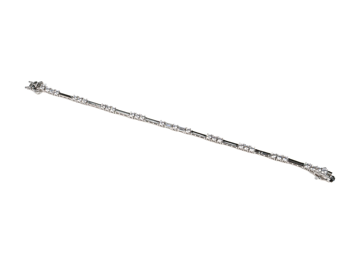 Bratara din Argint 925 - cu Zirconia - Fixa - 190mm x 5mm - Incolor #10