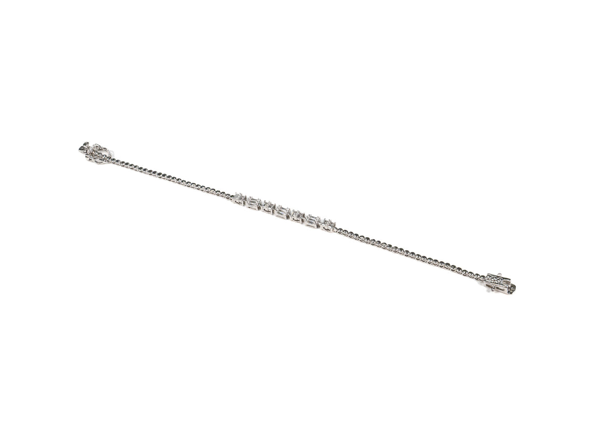Bratara din Argint 925 - cu Zirconia - Fixa - 185mm x 5mm - Incolor