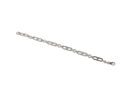 Bratara din Argint 925 - cu Zirconia - Fixa - 180mm x 10mm - Incolor
