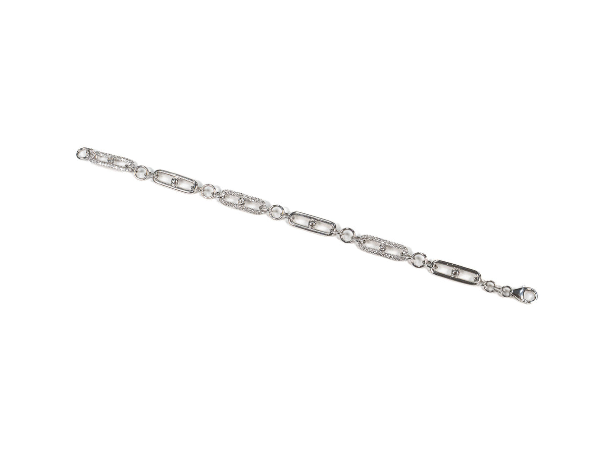 Bratara din Argint 925 - cu Zirconia - Fixa - 180mm x 10mm - Incolor