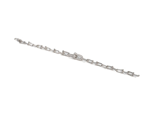 Bratara din Argint 925 - cu Zirconia - Fixa - 180mm x 5mm - Incolor #15