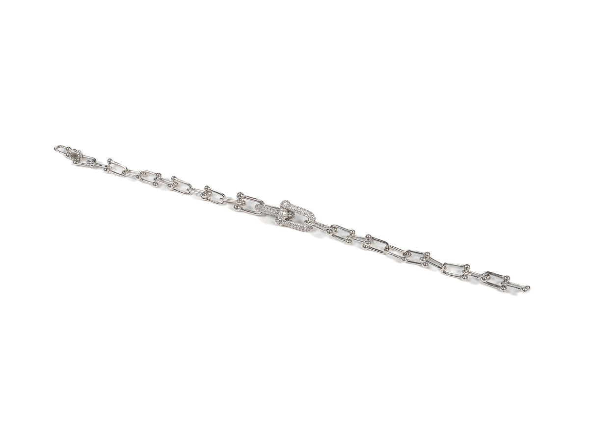 Bratara din Argint 925 - cu Zirconia - Fixa - 180mm x 5mm - Incolor #15