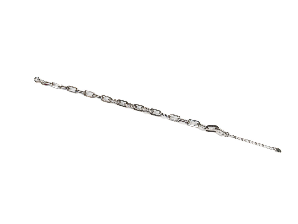 Bratara din Argint 925 - cu Zirconia - Reglabila - 230mm x 10mm - Incolor
