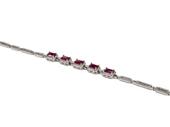 Bratara din Argint 925 - cu Rubin - Reglabila - 210mm x 10mm - Siclam