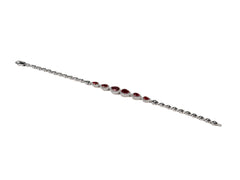 Bratara din Argint 925 - cu Zirconia - Fixa - 180mm x 10mm - Roșu