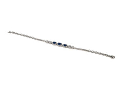 Bratara din Argint 925 - cu Safir - Fixa - 190mm x 10mm - Albastru