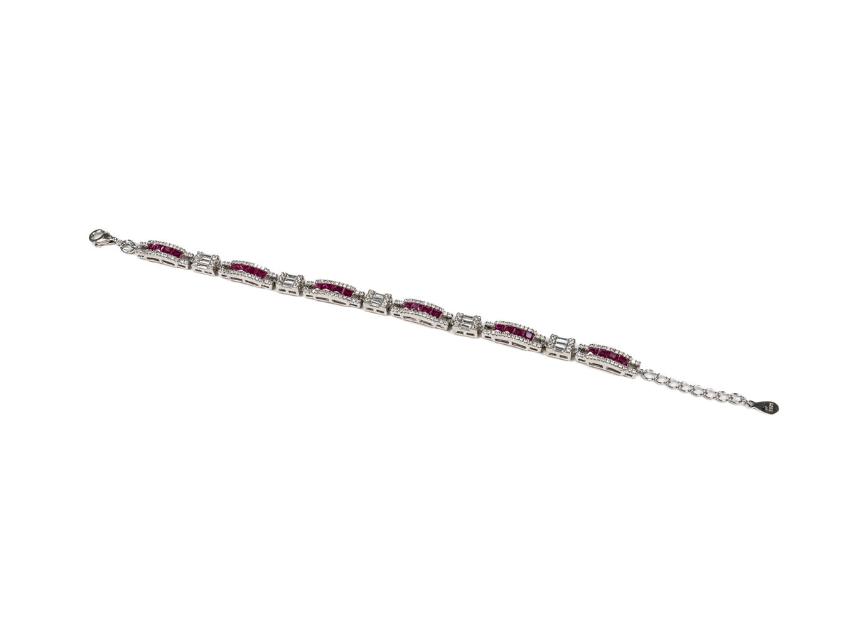 Bratara din Argint 925 - cu Zirconia - Reglabila - 190mm x 5mm - Alb