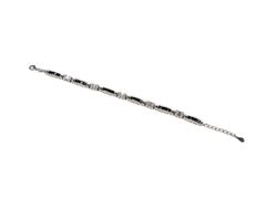 Bratara din Argint 925 - cu Zirconia - Reglabila - 190mm x 5mm - Negru