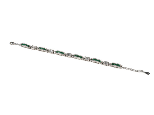 Bratara din Argint 925 - cu Zirconia - Reglabila - 190mm x 5mm - Verde