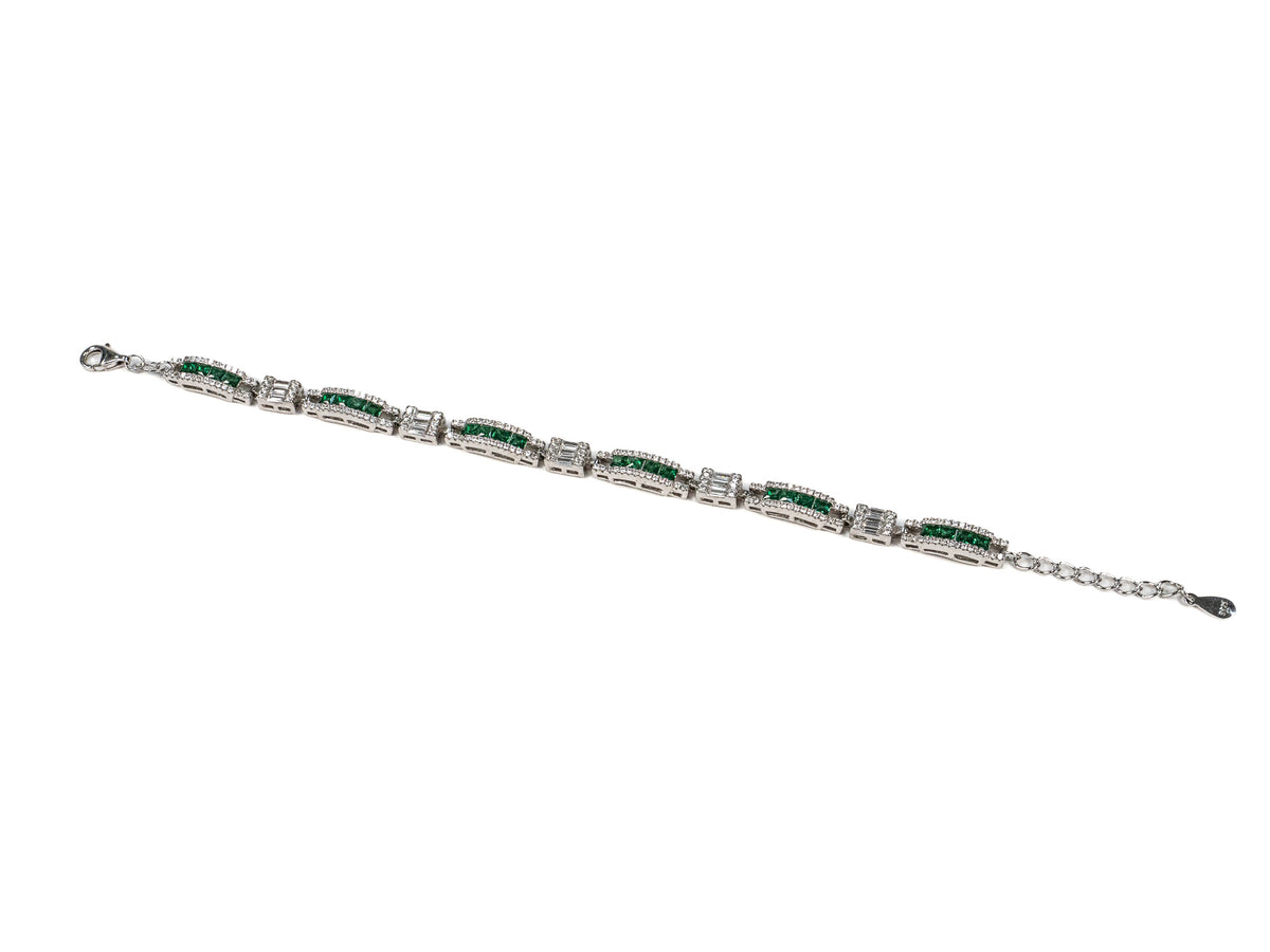 Bratara din Argint 925 - cu Zirconia - Reglabila - 190mm x 5mm - Verde