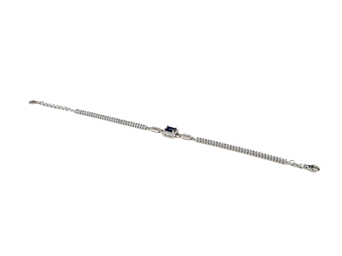 Bratara din Argint 925 - cu Zirconia - Reglabila - 200mm x 5mm - Alb #2