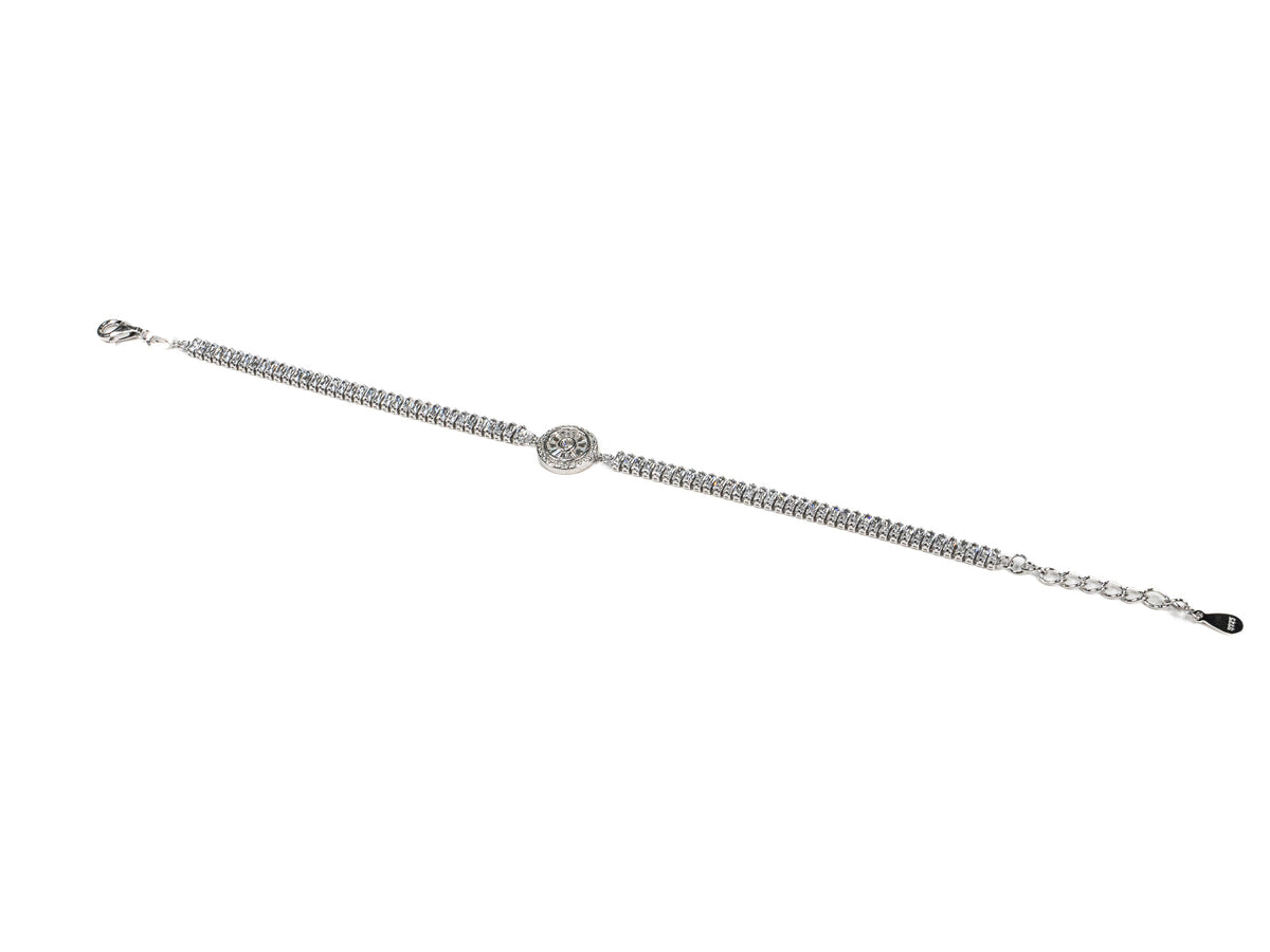 Bratara din Argint 925 - cu Zirconia - Reglabila - 200mm x 5mm - Incolor #4