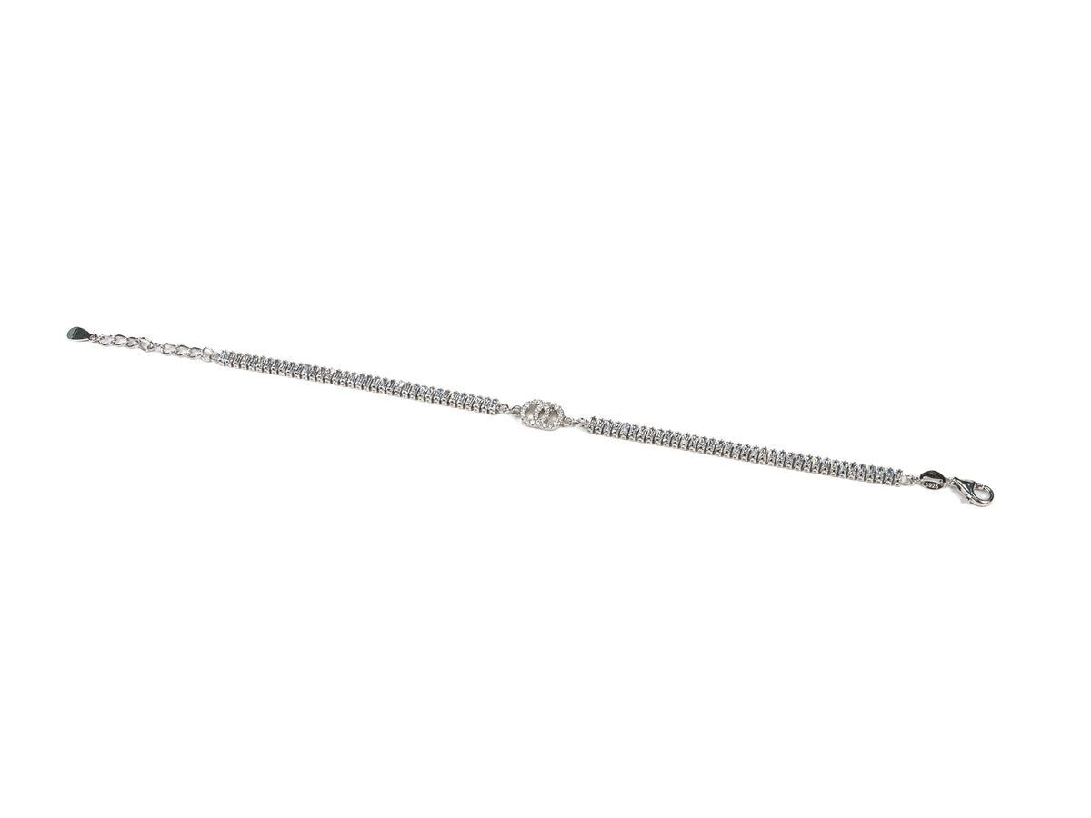 Bratara din Argint 925 - cu Zirconia - Reglabila - 200mm x 5mm - Incolor #6