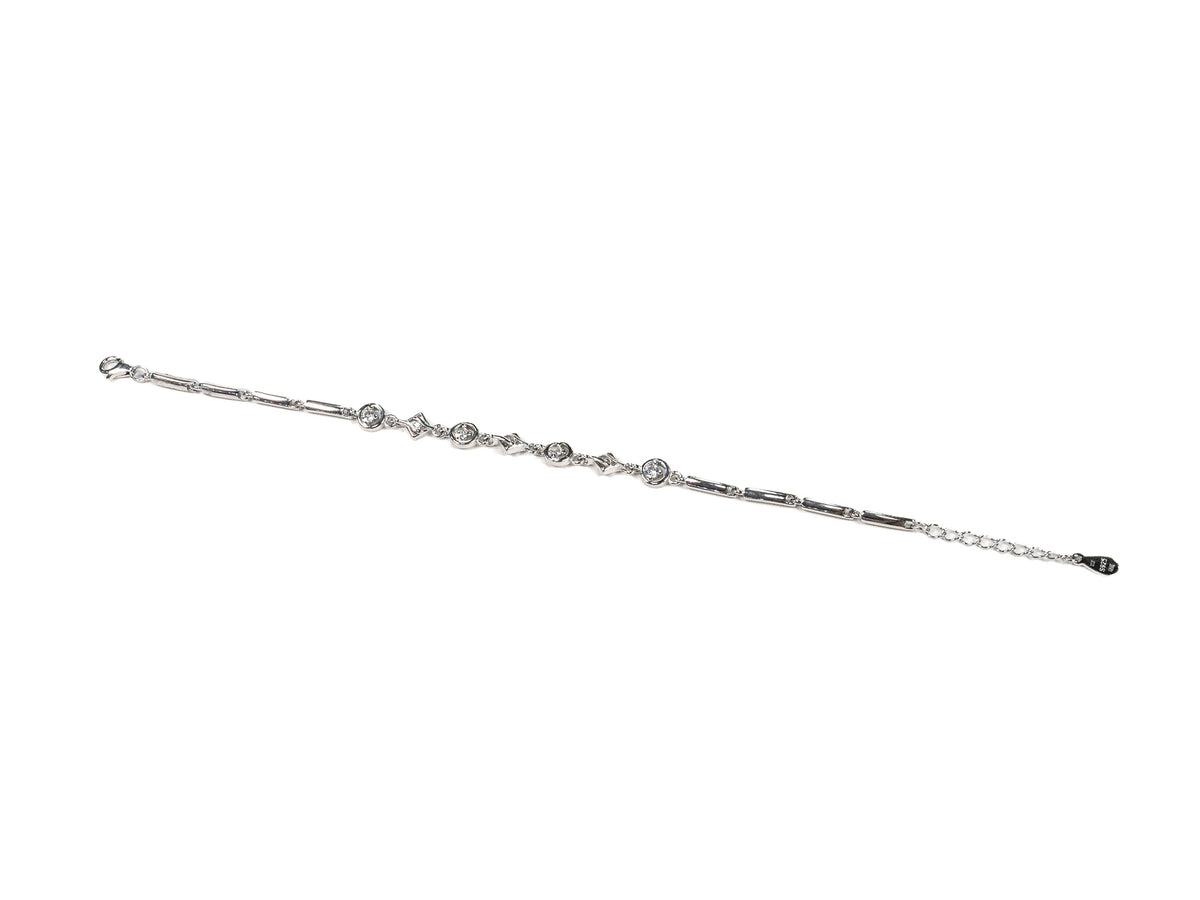 Bratara din Argint 925 - cu Zirconia - Reglabila - 180mm x 2mm - Incolor