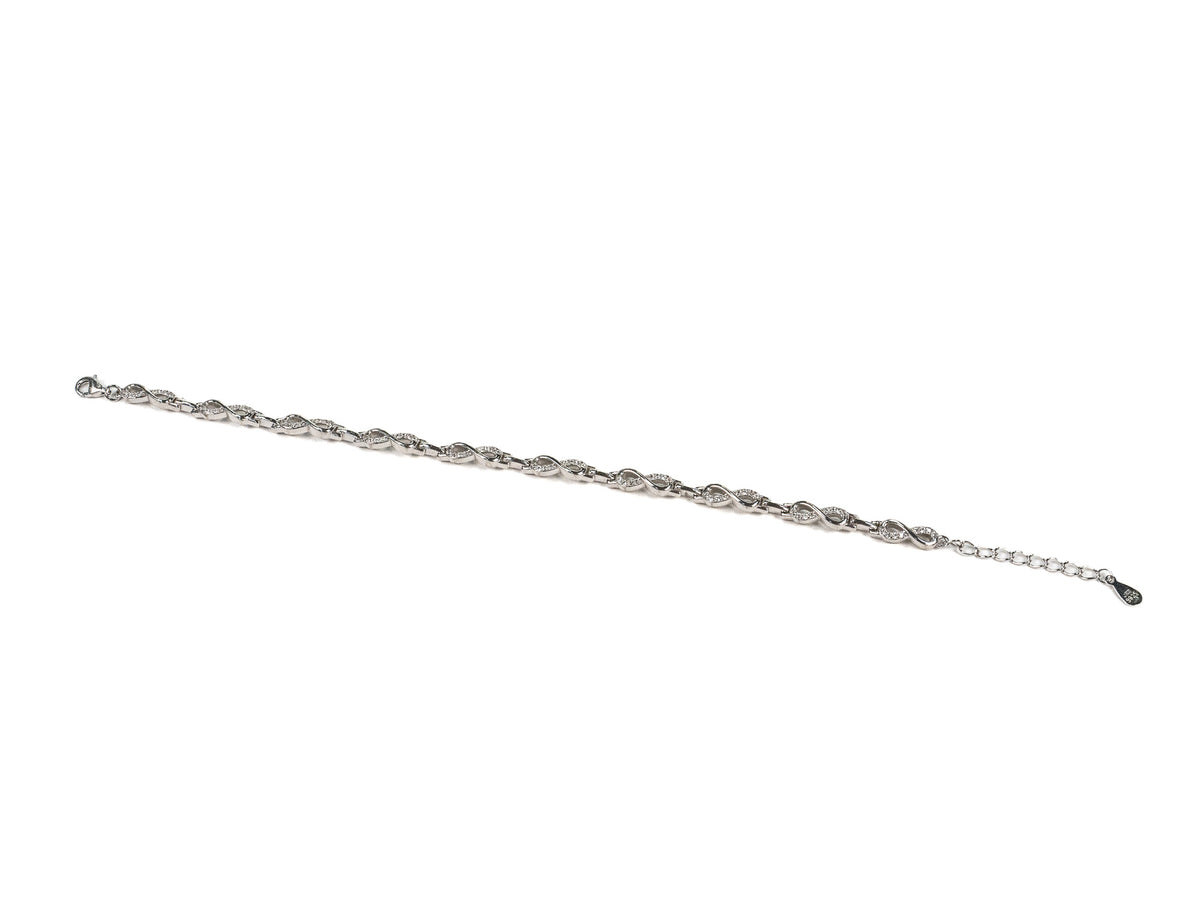 Bratara din Argint 925 - cu Zirconia - Reglabila - 200mm x 5mm - Incolor #9