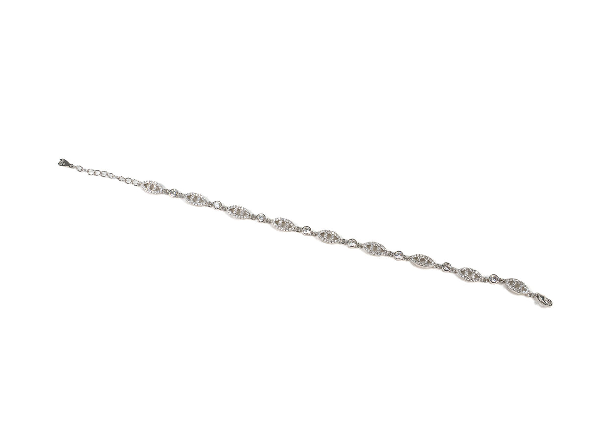 Bratara din Argint 925 - cu Zirconia - Reglabila - 210mm x 5mm - Incolor #2