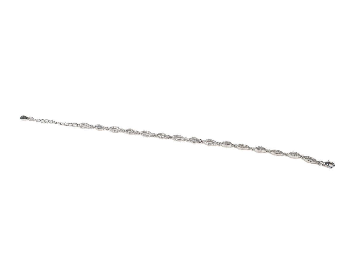 Bratara din Argint 925 - cu Zirconia - Reglabila - 200mm x 5mm - Incolor #12