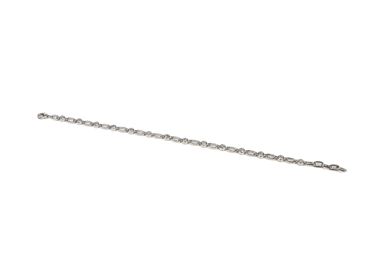 Bratara din Argint 925 - cu Zirconia - Reglabila - 185mm x 3mm - Incolor