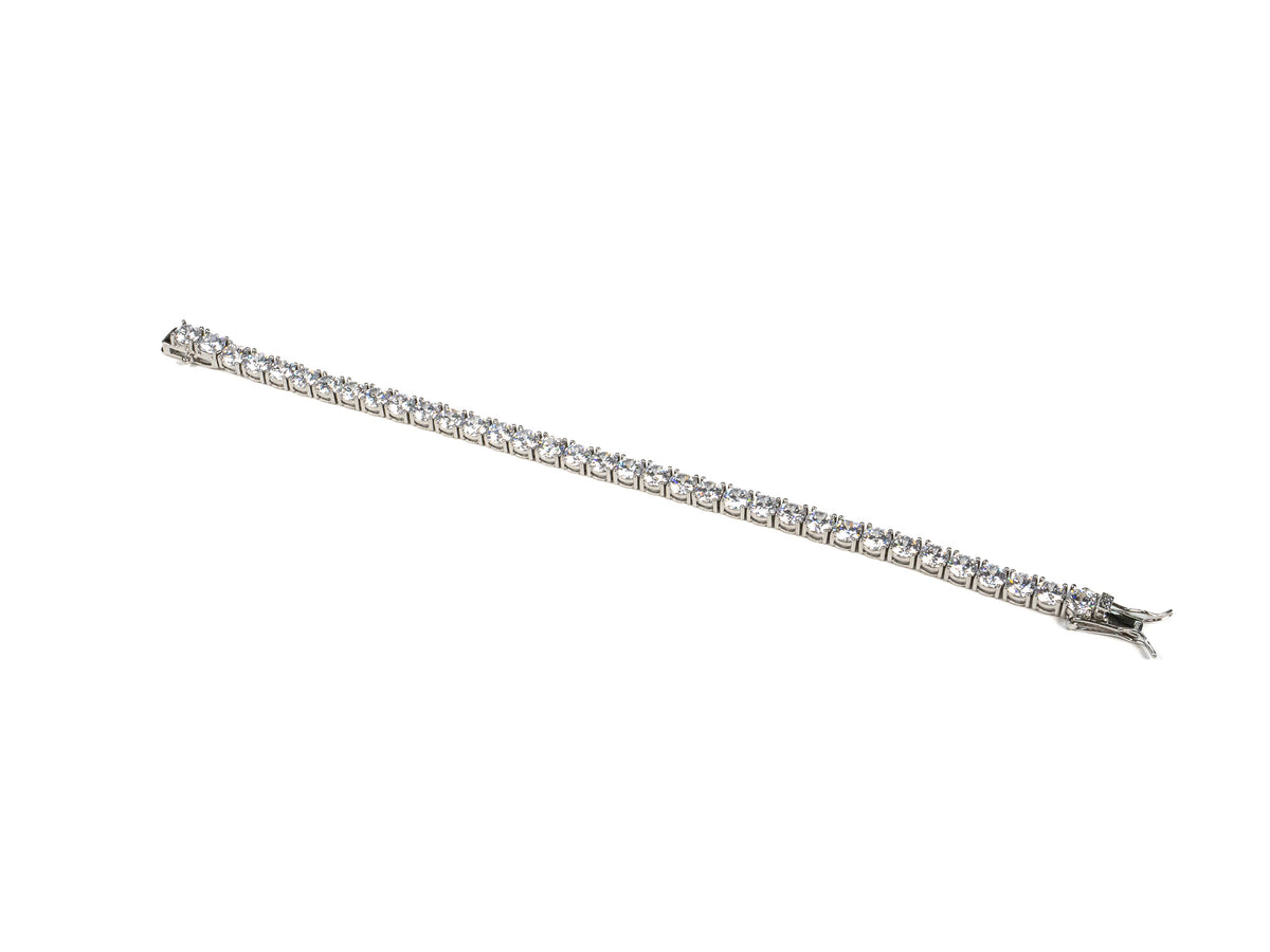 Bratara din Argint 925 - cu Zirconia - Fixa - 190mm x 5mm - Incolor #13