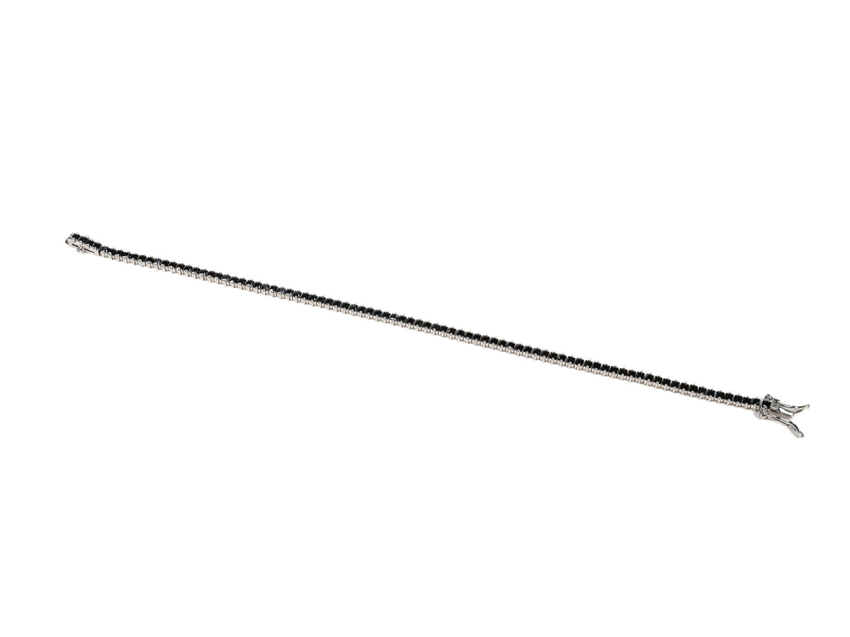 Bratara din Argint 925 - cu Zirconia - Fixa - 200mm x 2mm - Negru