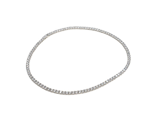 Lantisor din Argint 925 - cu Zirconia - Fixa - 450mm x 5mm - Incolor