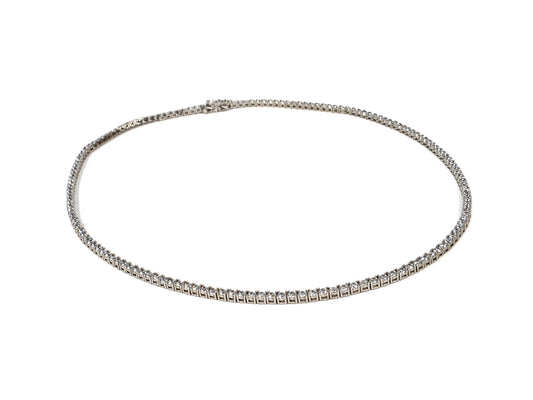 Lantisor din Argint 925 - cu Zirconia - Fixa - 450mm x 4mm - Incolor