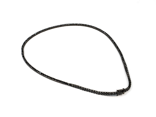 Lantisor din Argint 925 - cu Zirconia - Fixa - 500mm x 3mm - Negru
