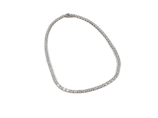 Lantisor din Argint 925 - cu Zirconia - Fixa - 400mm x 3mm - Incolor #2