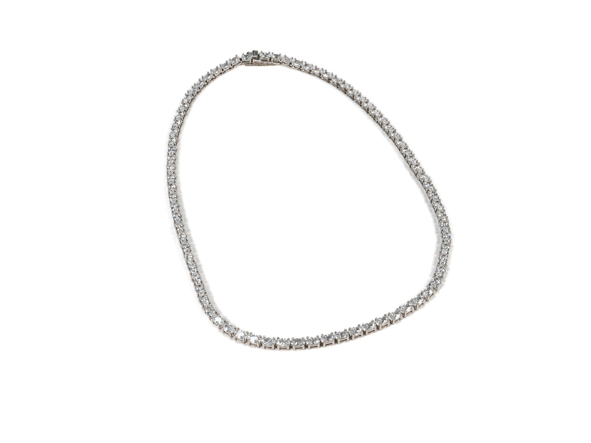 Lantisor din Argint 925 - cu Zirconia - Fixa - 400mm x 3mm - Incolor #2