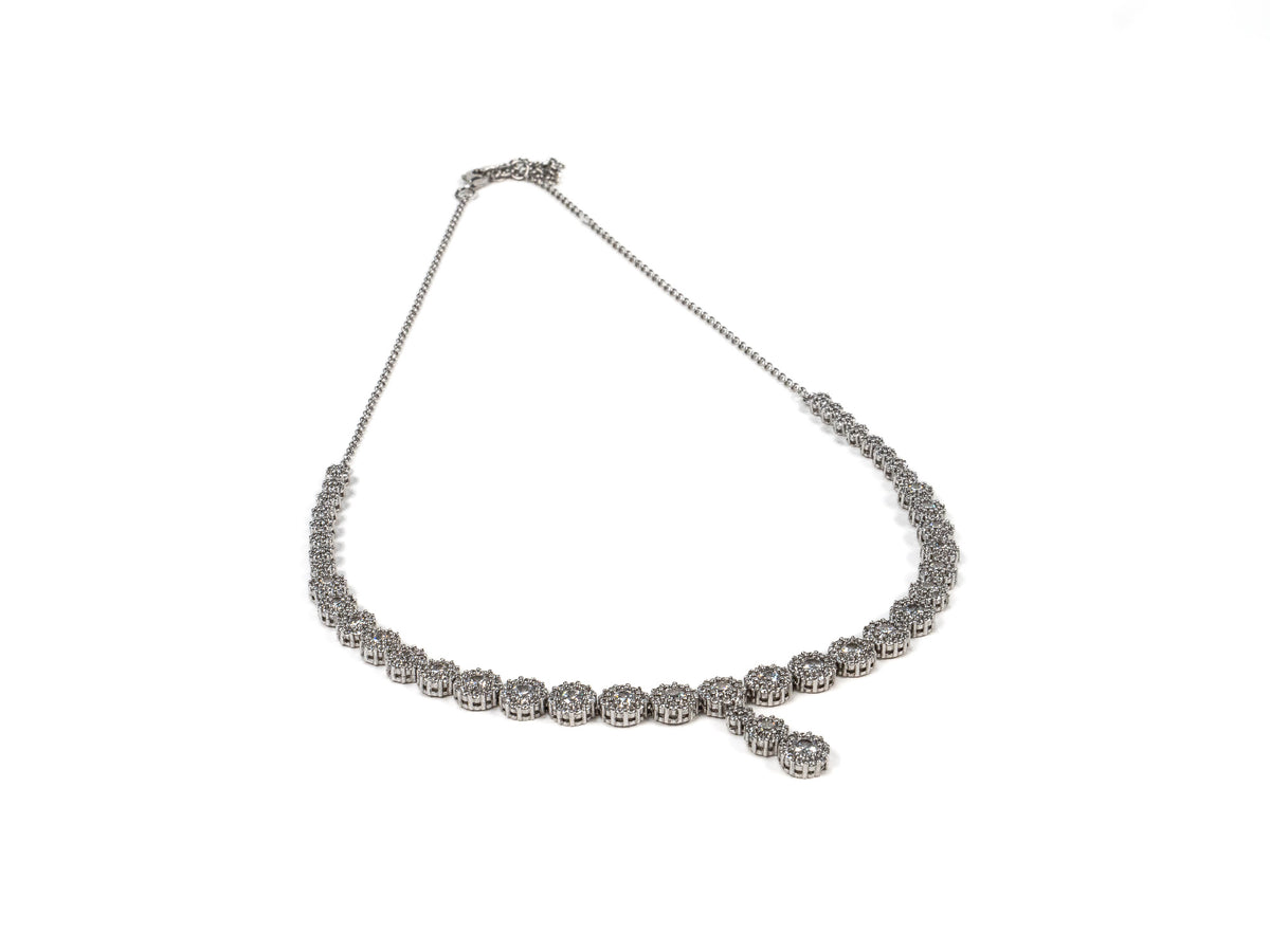 Lantisor din Argint 925 - cu Zirconia - Reglabila - 450mm x 6mm - Incolor