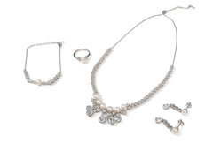 Set Bijuterii din Argint 925 - Cercei, Inel, Lant, Bratara - Zirconia - Marime 7.5 - Argintiu #2