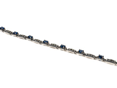 Bratara din Argint 925 - cu Marcasite - Fixa - 190mm x 3mm - Albastru