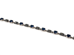 Bratara din Argint 925 - cu Marcasite - Fixa - 200mm x 5mm - Albastru #2