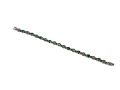 Bratara din Argint 925 - cu Marcasite - Fixa - 180mm x 5mm - Verde