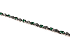 Bratara din Argint 925 - cu Marcasite - Fixa - 180mm x 5mm - Verde