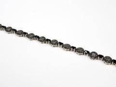 Bratara din Argint 925 - cu Marcasite - Fixa - 190mm x 8mm - Albastru