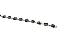 Bratara din Argint 925 - cu Onix - Fixa - 190mm x 7mm - Negru