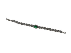 Bratara din Argint 925 - cu Marcasite - Fixa - 190mm x 12mm - Verde