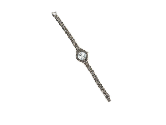 Bratara din Argint 925 - cu Marcasite - Fixa - 200mm x 20mm - Argintiu #1