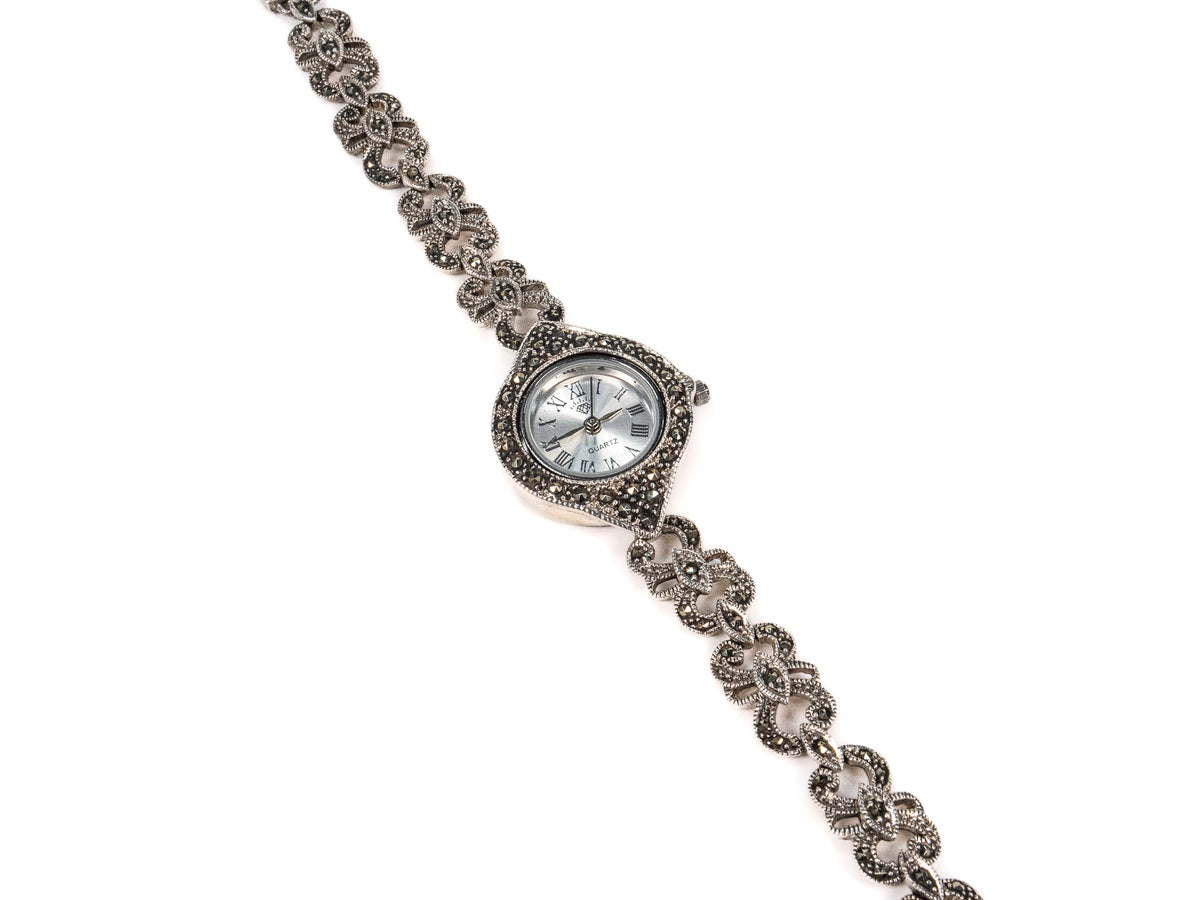 Bratara din Argint 925 - cu Marcasite - Fixa - 200mm x 20mm - Argintiu #2