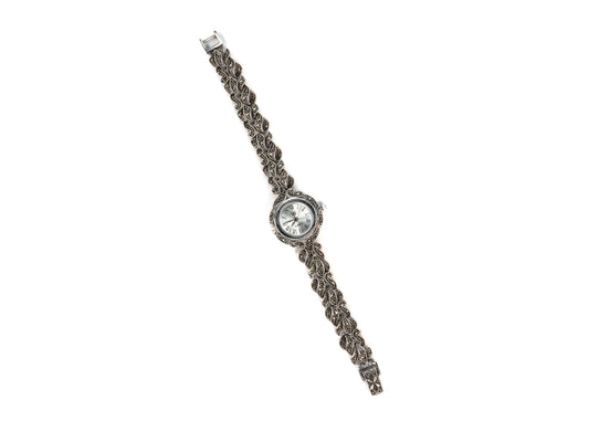 Bratara din Argint 925 - cu Marcasite - Fixa - 180mm x 20mm - Argintiu