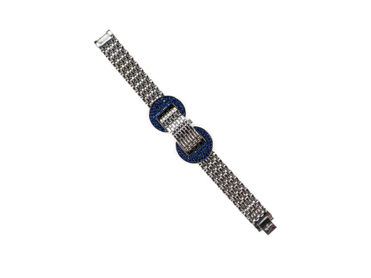 Bratara din Argint 925 - cu Safir - Fixa - 200mm x 25mm - Albastru