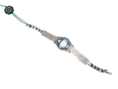 Bratara din Argint 925 - cu Zirconia - Fixa - 190mm x 23mm - Albastru