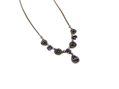 Lantisor din Argint 925 - cu Marcasite - Fixa - 450mm x 7mm - Violet