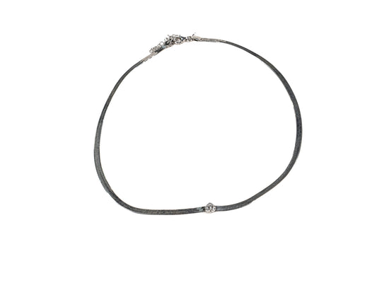 Lantisor din Argint 925 - cu Zirconia - Reglabila - 450mm x 5mm - Incolor