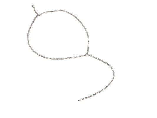 Lantisor din Argint 925 - cu Zirconia - Reglabila - 450mm x 2mm - Incolor #1