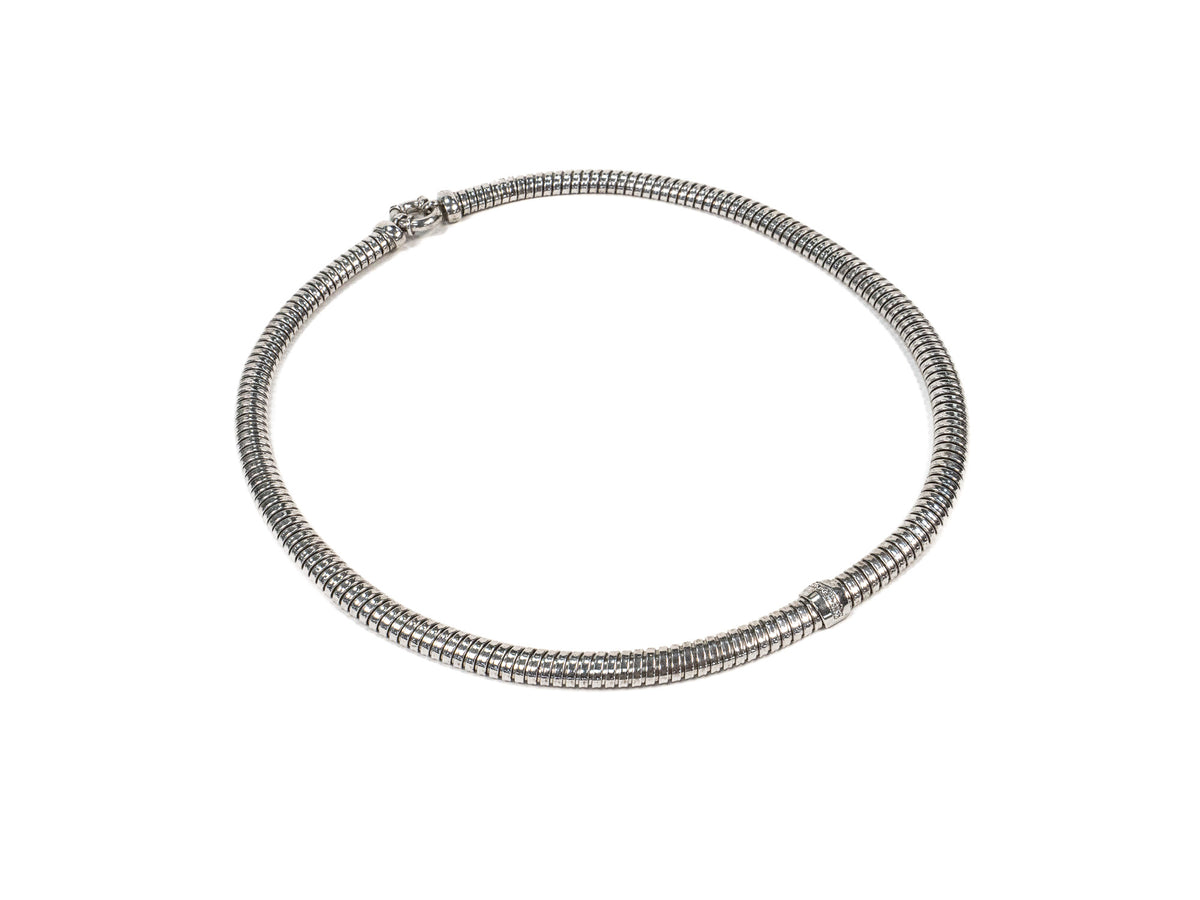 Lantisor din Argint 925 - cu Zirconia - Fixa - 350mm x 10mm - Incolor