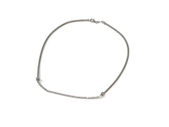 Lantisor din Argint 925 - cu Zirconia - Fixa - 450mm x 2mm - Incolor